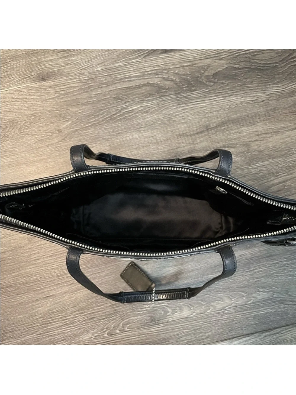 Coach Signature Canvas Tote in Black and Gray - Picture 9 of 13